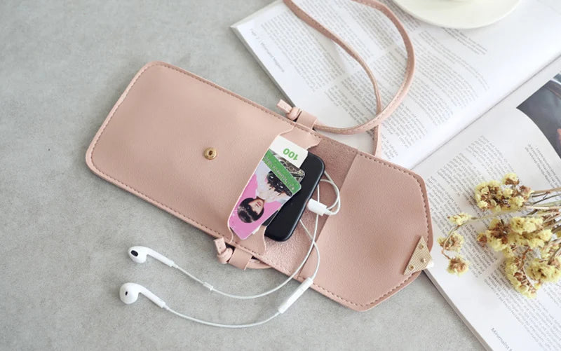Soft Leather Crossbody Bags for Women Solid Color Shoulder Bag Cell Phone Purse Small Handbags Girls NEW