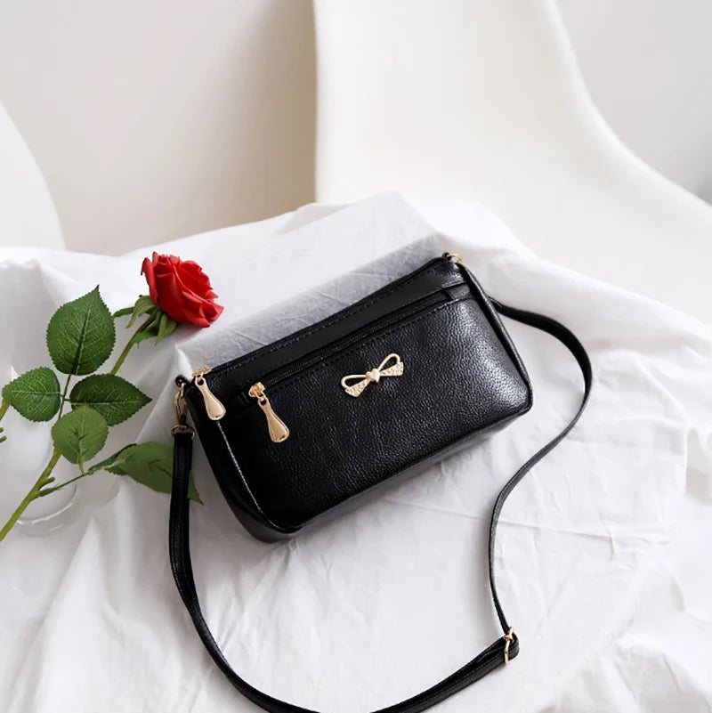 New Arrivals Women Shoulder Crossbody Bags Purse Bowknot PU Leather Messenger Handbags Small Phone Pocket for mama