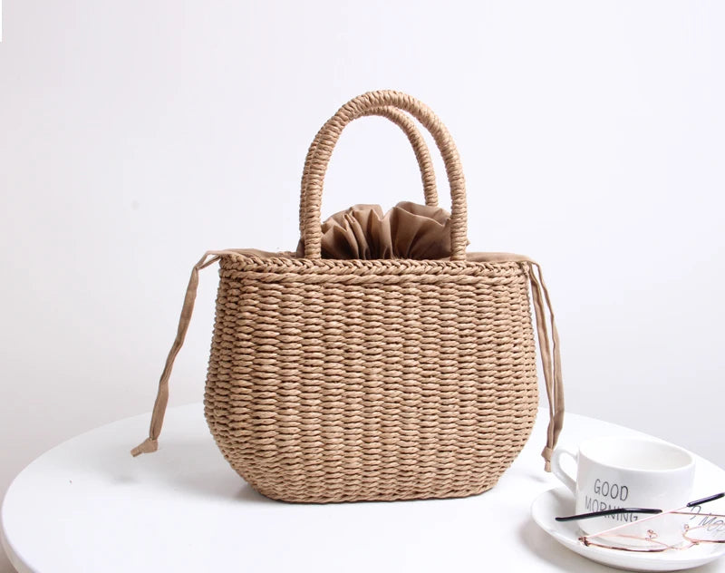 Straw Bags for Women Summer Rattan Bag Handmade Woven Beach Bag Bohemia Handbag Bolsos Fashion Rattan Basket Tote Purse