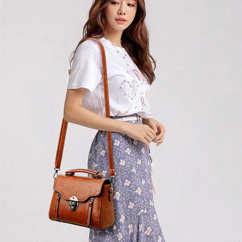 Women's Handbag New PU Leather Fashion Lock Design Large Capacity Shoulder Bag Female Crossbody Tote Messenger Bag bolsos