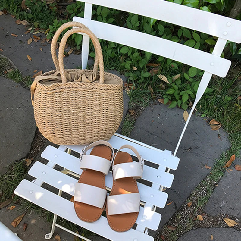Straw Bags for Women Summer Rattan Bag Handmade Woven Beach Bag Bohemia Handbag Bolsos Fashion Rattan Basket Tote Purse