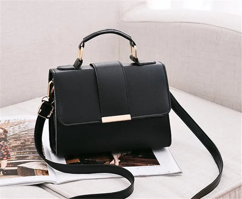Hot Sale Flap Sling Shoulder Bags for Women Solid Color Crossbody Messenger Bag Purse Female Leather Handbag Pocket