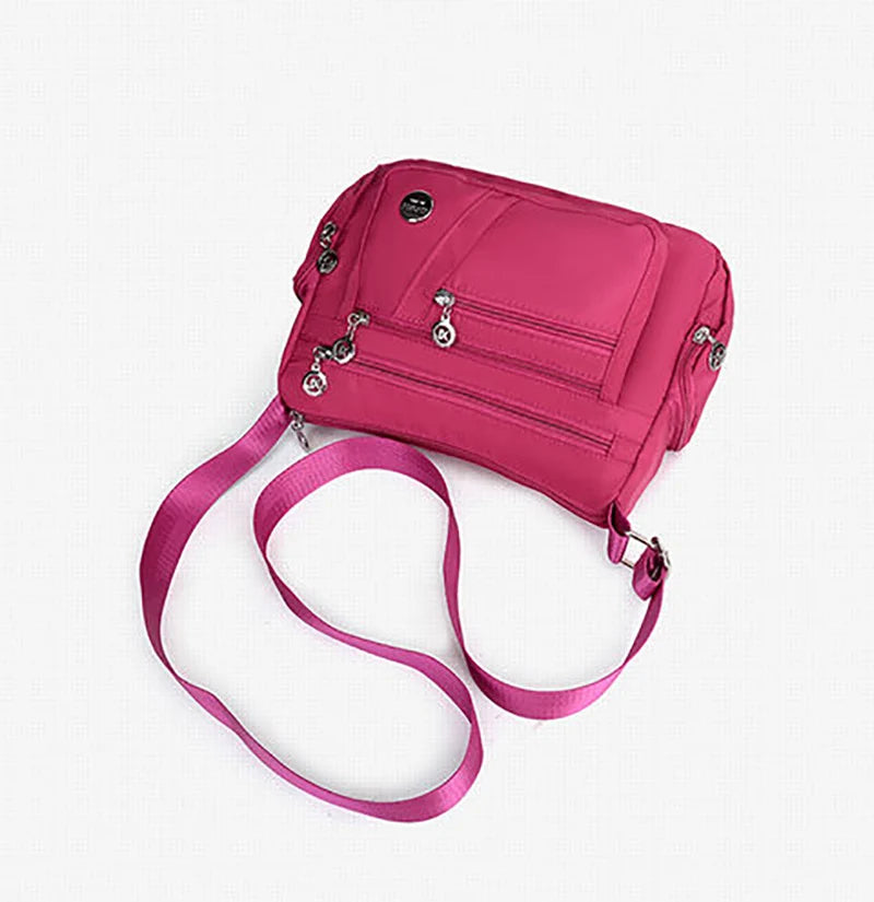 New Casual Large Capacity Shoulder Bags For Women Waterproof Oxford Multi-Zipper Crossbody Bag For Mother Shopping Handbag