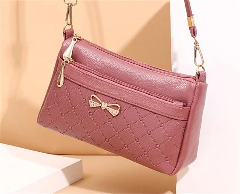 Women Bowknot Leather Small Handbags Female Shoulder Crossbody Bag High Quality Ladies Messenger Purse Tote