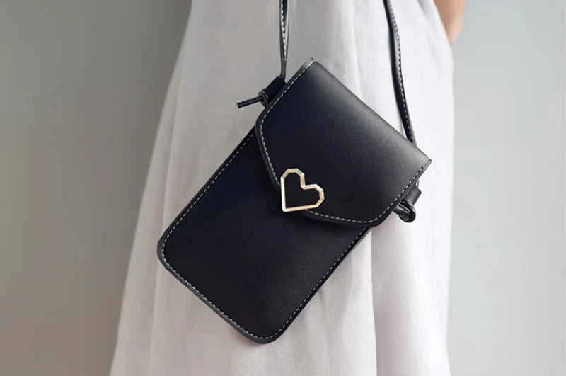 Soft Leather Crossbody Bags for Women Solid Color Shoulder Bag Cell Phone Purse Small Handbags Girls NEW