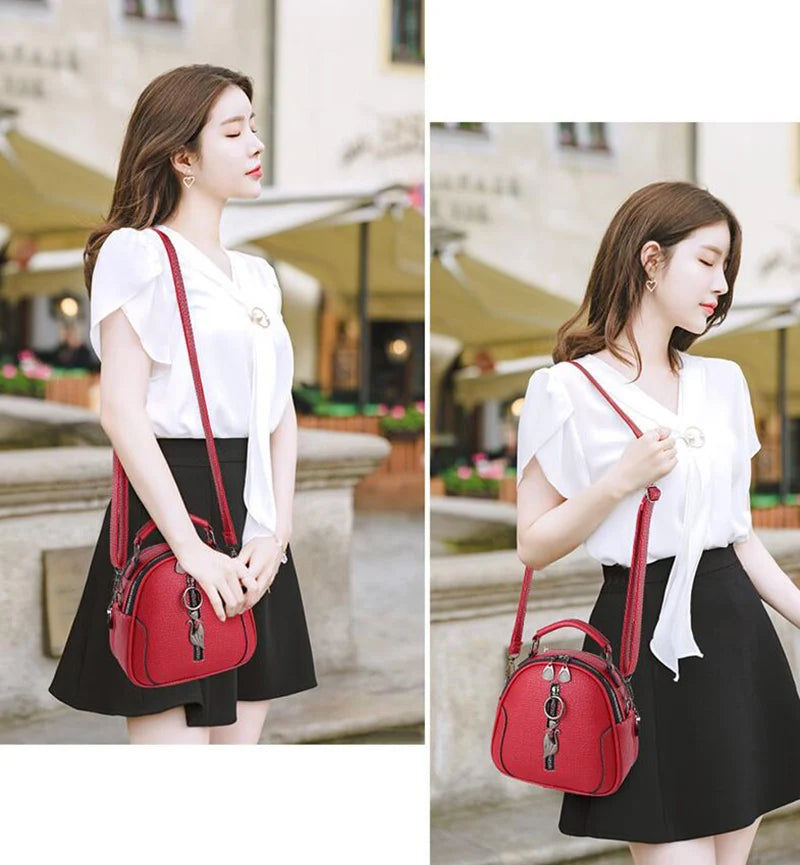 New Fashion Small Women Handbags PU Leather Shoulder Bag Female Cute Crossbody Purse Messenger Bag Pack