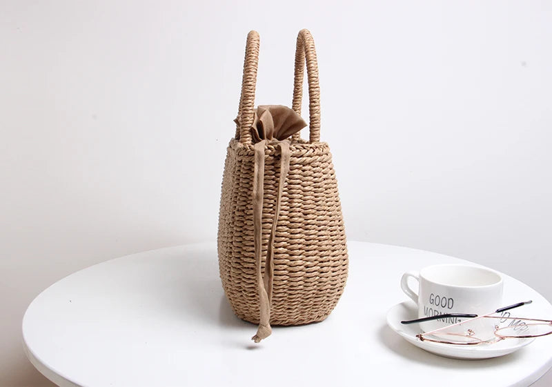 Straw Bags for Women Summer Rattan Bag Handmade Woven Beach Bag Bohemia Handbag Bolsos Fashion Rattan Basket Tote Purse
