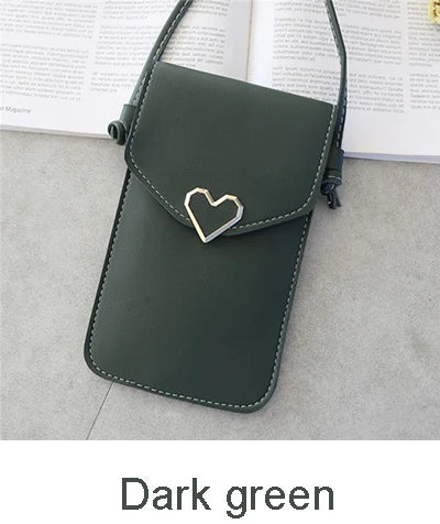 Soft Leather Crossbody Bags for Women Solid Color Shoulder Bag Cell Phone Purse Small Handbags Girls NEW