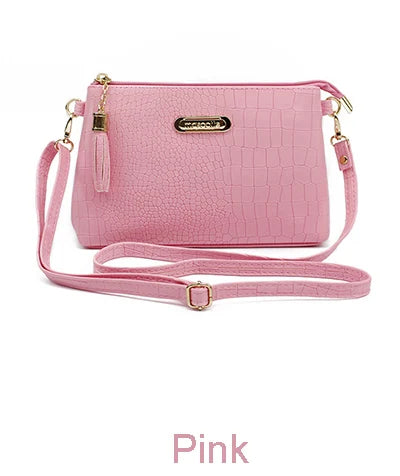 Fashion Alligator Pattern Shoulder Messenger Bags for Women PU Leather Handbag Small Phone Purse Crossbody Pack