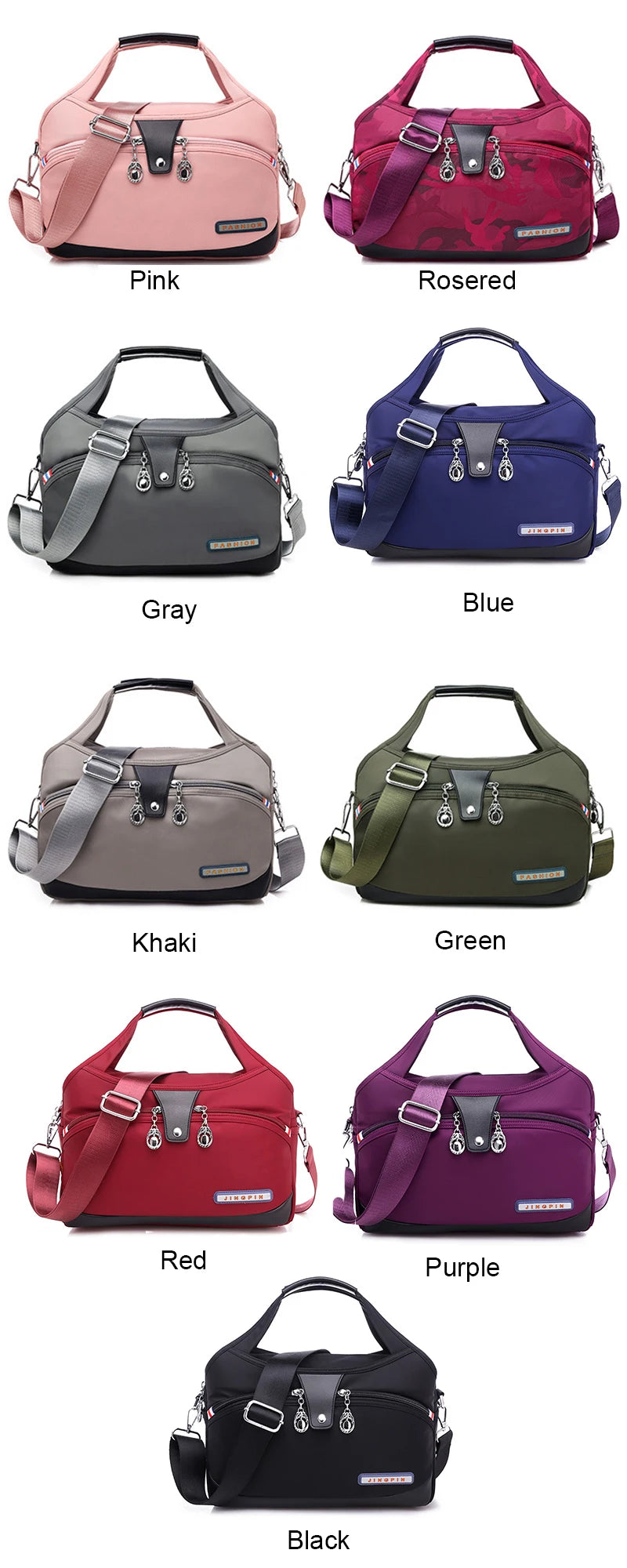 Women Crossbody Bags Large-Capacity Oxford Cloth Sling Crossbody Bag Waterproof Anti-Theft Female Travel Shopper Mommy Hand Bag