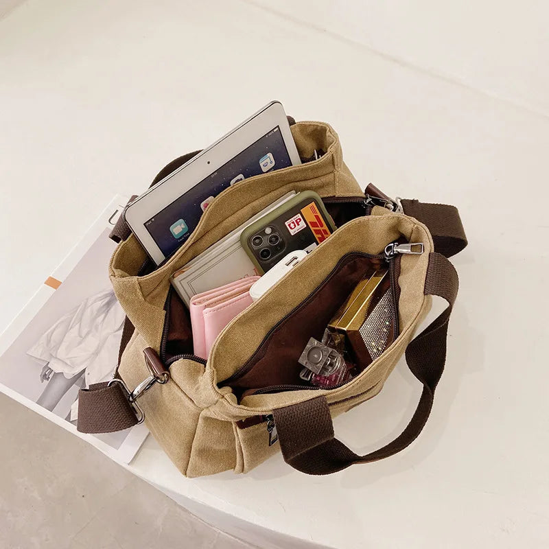 Women Casual Handbags Canvas Crossbody Bag for Woman Big Capacity Shoulder Tote Female Shopping Designer Messenger Bags bolso