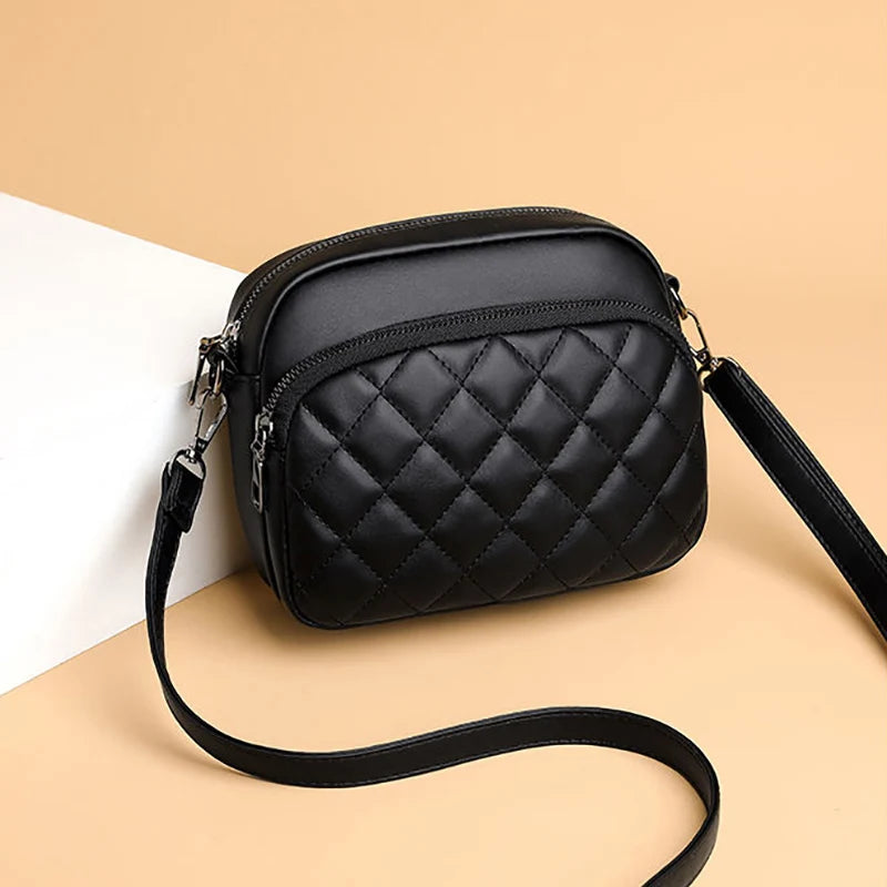 Simple Fashion Plaid Shoulder Bags For Women PU Leather Crossbody Messenger Bag Phone Purse Lady Small Handbag Clutch