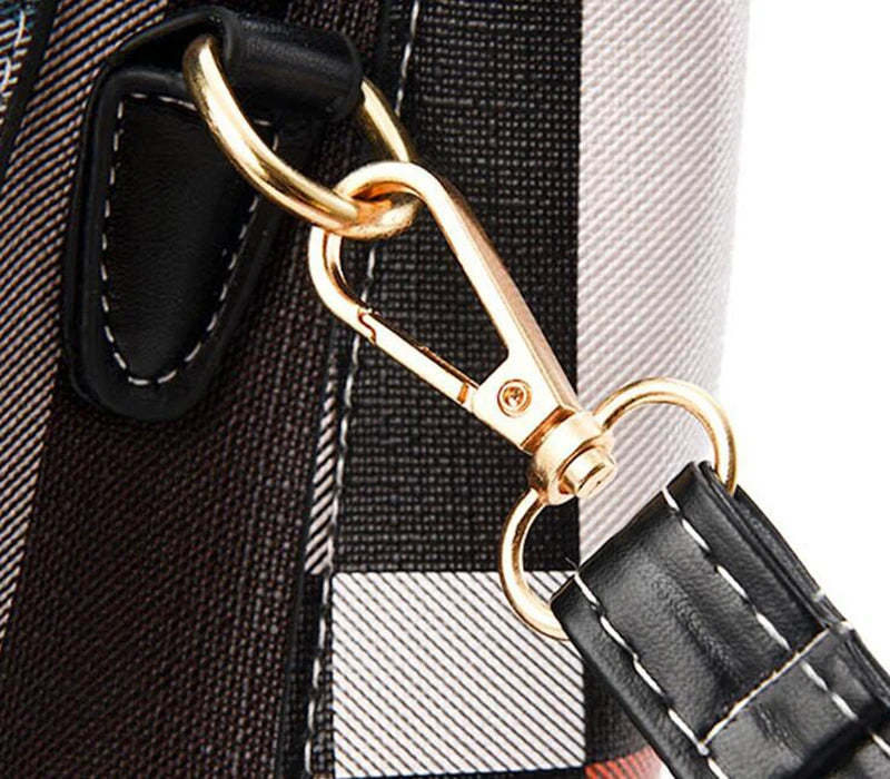 Luxury Plaid Handbag Women Hairball PU Leather Shoulder Bag Large Capacity Crossbody Bag Brand Handle Bag Shopping Lady Tote sac