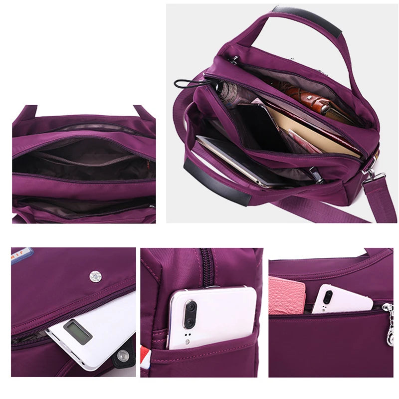 Women Crossbody Bags Large-Capacity Oxford Cloth Sling Crossbody Bag Waterproof Anti-Theft Female Travel Shopper Mommy Hand Bag