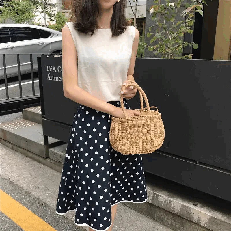 Straw Bags for Women Summer Rattan Bag Handmade Woven Beach Bag Bohemia Handbag Bolsos Fashion Rattan Basket Tote Purse