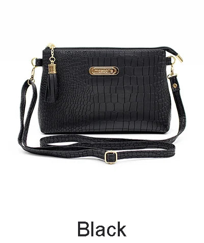 Fashion Alligator Pattern Shoulder Messenger Bags for Women PU Leather Handbag Small Phone Purse Crossbody Pack
