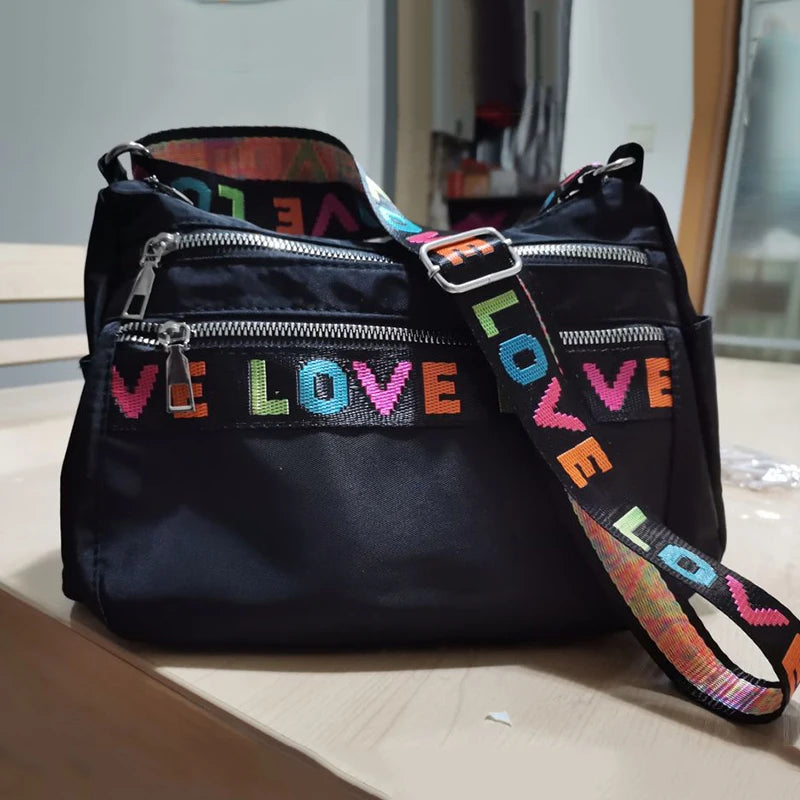 Women's Crossbody Bag Waterproof Nylon Oxford Shoulder Messenger Bags Casual Large Capacity Handbag Ladies Travel Shopping Tote
