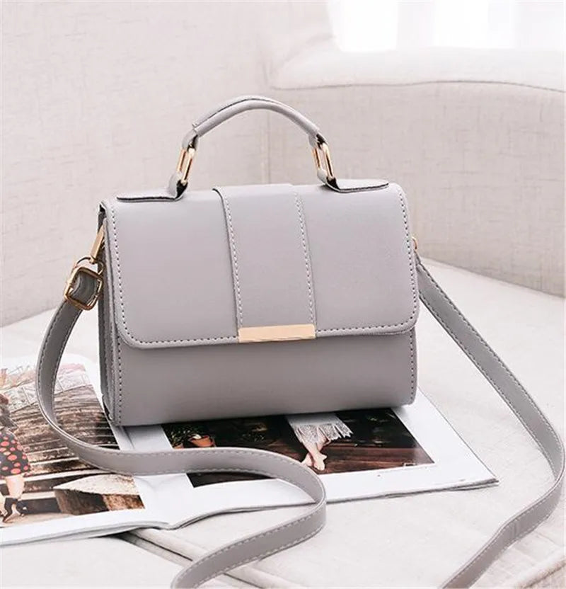 Hot Sale Flap Sling Shoulder Bags for Women Solid Color Crossbody Messenger Bag Purse Female Leather Handbag Pocket