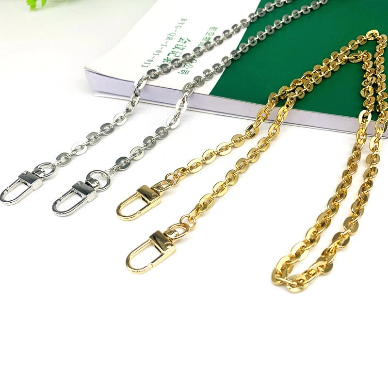 40cm/60cm/80cm/120cm Meatl Bag Chain Gold Silver Chain for Bags Metal Fashion Trimming Chain Bag Accessories Shoulder Bag Strap