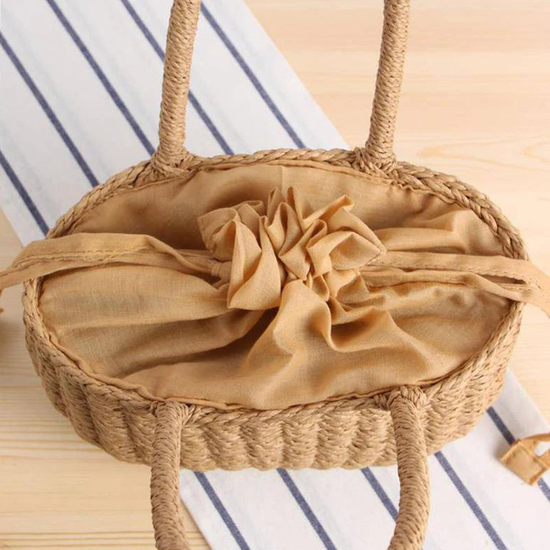 Straw Bags for Women Summer Rattan Bag Handmade Woven Beach Bag Bohemia Handbag Bolsos Fashion Rattan Basket Tote Purse