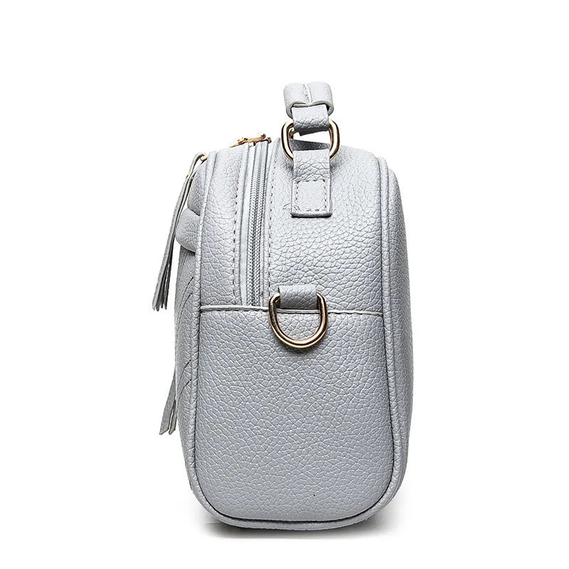 PU Leather Small Handbag For Women Girl Fashion Tassel Messenger Bags With Ball Female Shoulder Bags Ladies Party Crossby Bag
