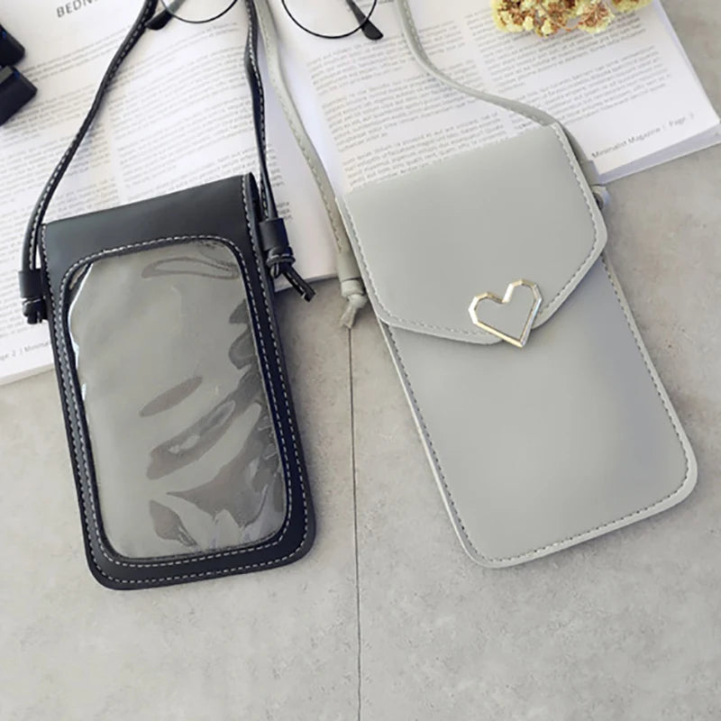 Soft Leather Crossbody Bags for Women Solid Color Shoulder Bag Cell Phone Purse Small Handbags Girls NEW
