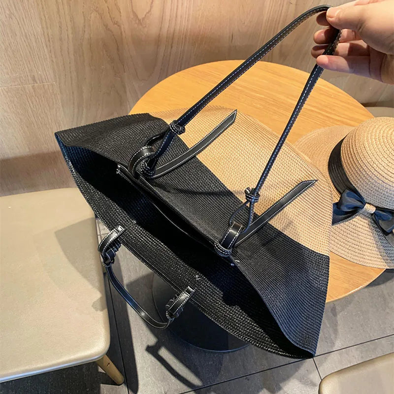Lady Summer Beach Straw Basket Bags Casual Rattan Large Capacity Totes Women Brands Designer Handbags Wicker Woven Shoulder Bags