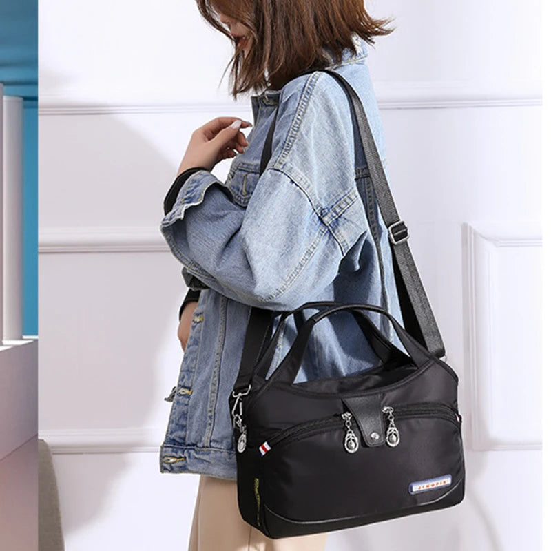 Women Crossbody Bags Large-Capacity Oxford Cloth Sling Crossbody Bag Waterproof Anti-Theft Female Travel Shopper Mommy Hand Bag