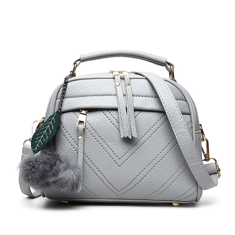 PU Leather Small Handbag For Women Girl Fashion Tassel Messenger Bags With Ball Female Shoulder Bags Ladies Party Crossby Bag