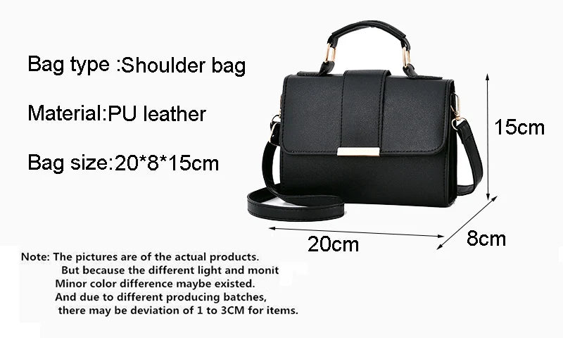 Hot Sale Flap Sling Shoulder Bags for Women Solid Color Crossbody Messenger Bag Purse Female Leather Handbag Pocket