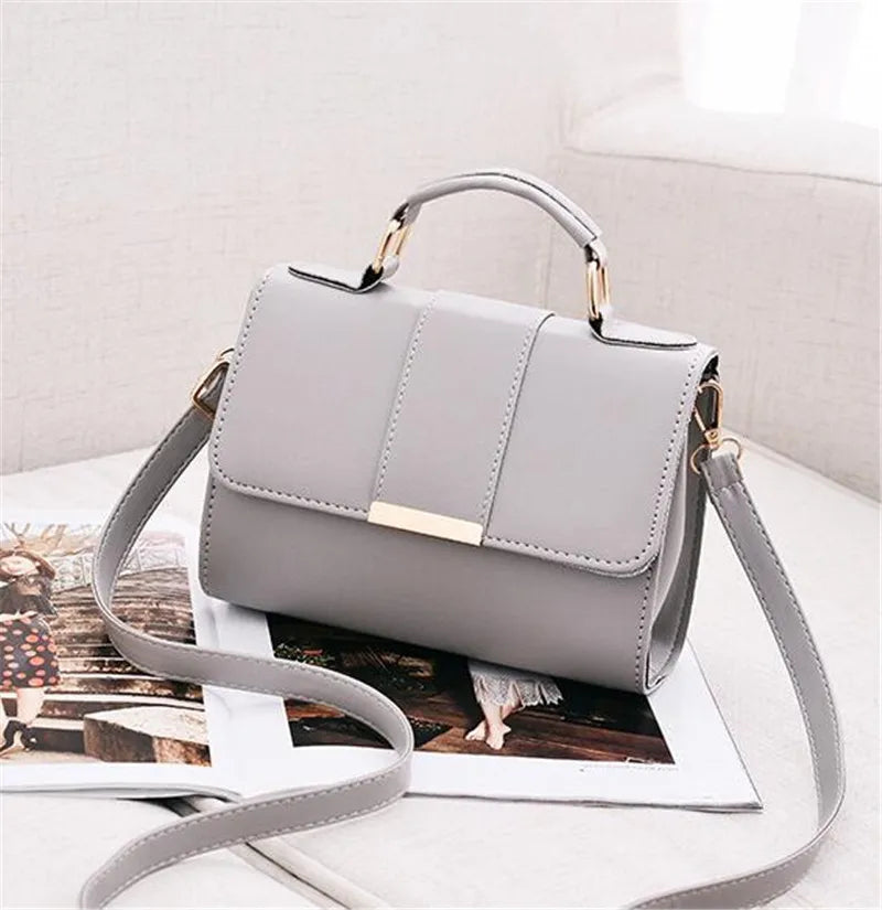 Hot Sale Flap Sling Shoulder Bags for Women Solid Color Crossbody Messenger Bag Purse Female Leather Handbag Pocket