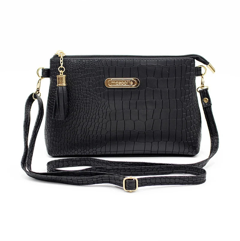 Fashion Alligator Pattern Shoulder Messenger Bags for Women PU Leather Handbag Small Phone Purse Crossbody Pack