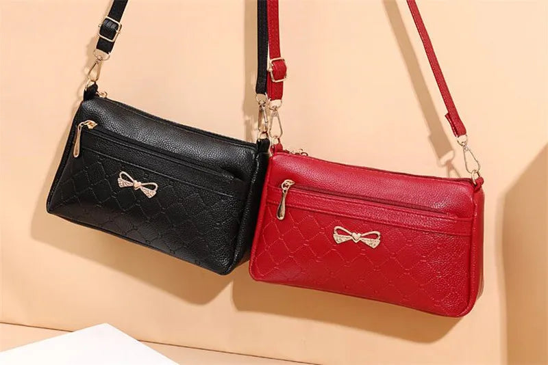 Women Bowknot Leather Small Handbags Female Shoulder Crossbody Bag High Quality Ladies Messenger Purse Tote