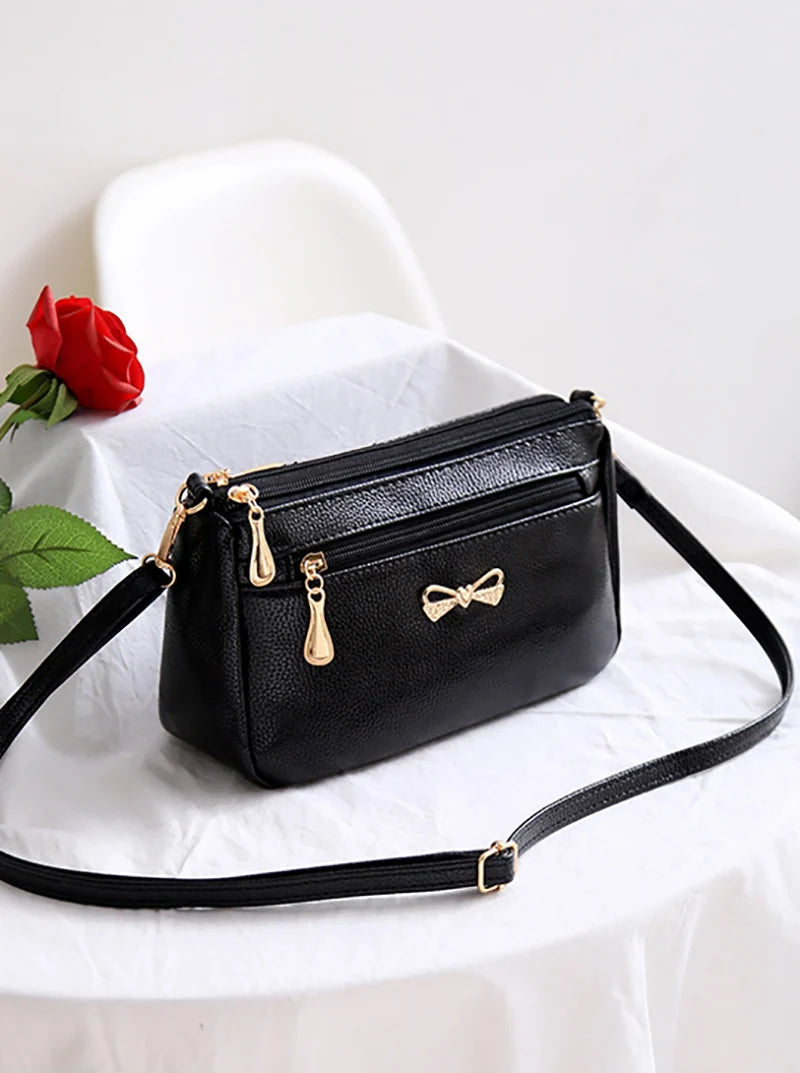 New Arrivals Women Shoulder Crossbody Bags Purse Bowknot PU Leather Messenger Handbags Small Phone Pocket for mama