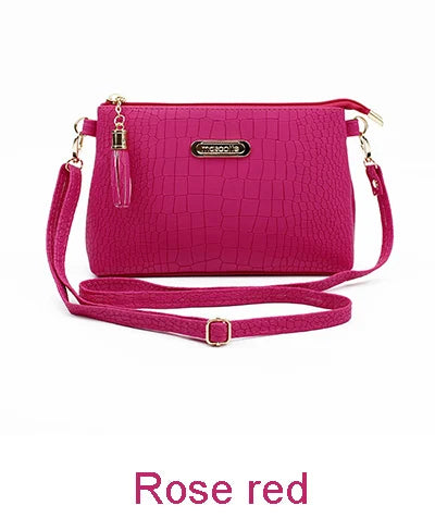 Fashion Alligator Pattern Shoulder Messenger Bags for Women PU Leather Handbag Small Phone Purse Crossbody Pack