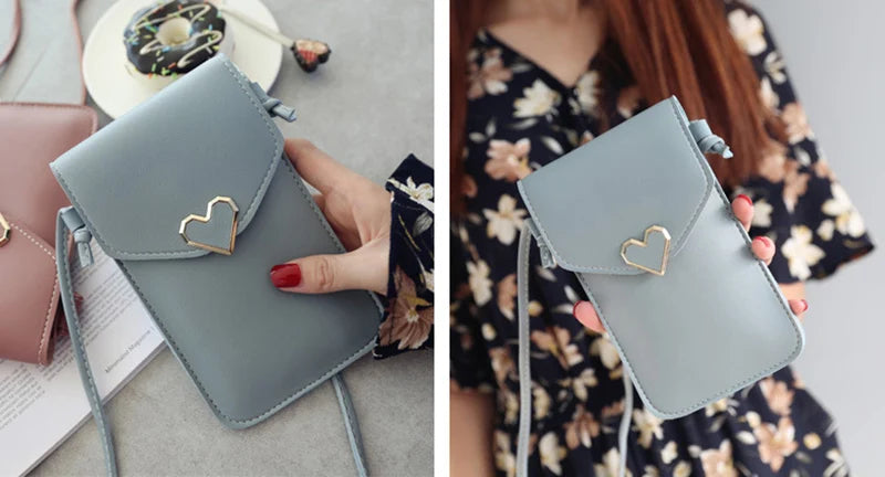 Soft Leather Crossbody Bags for Women Solid Color Shoulder Bag Cell Phone Purse Small Handbags Girls NEW