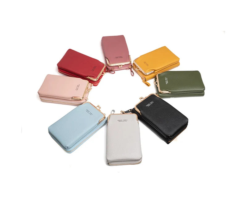 Fashion New Large Capacity Phone Purse for Women PU Leather Crossbody Shoulder Bag Pouch Female Casual Handbag Pack
