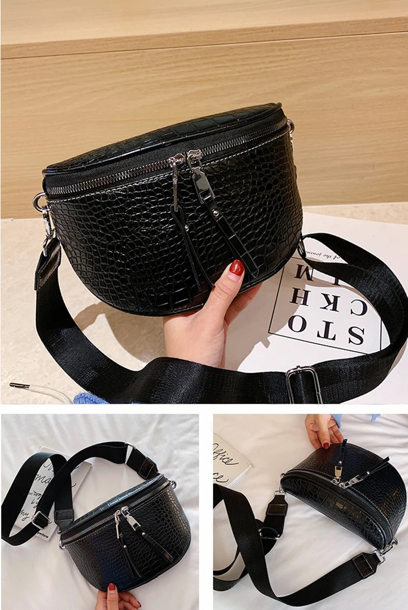 Luxury Designer Saddle Women's Chest Bag High Quality Crossbody Bags Female Fashion Chain Handbag Hobos Bag Banana Belt Purse