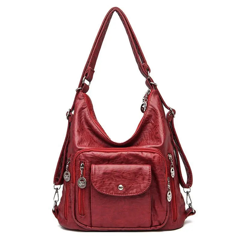 Vintage Female Shoulder Crossbody Bags Fashion  PU Leather Large Capacity Hobo Bag For Women Casual Travel Handbag Purse Totes