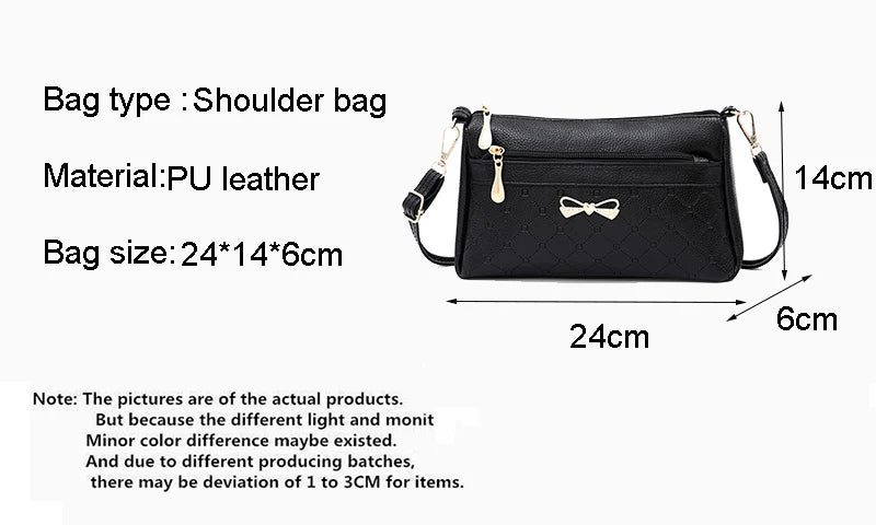 Women Bowknot Leather Small Handbags Female Shoulder Crossbody Bag High Quality Ladies Messenger Purse Tote