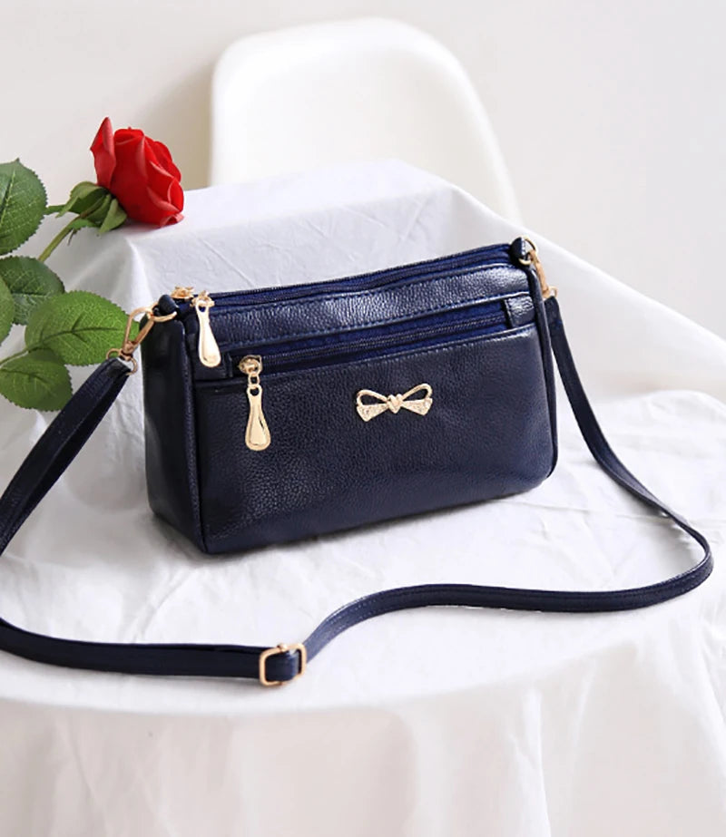 New Arrivals Women Shoulder Crossbody Bags Purse Bowknot PU Leather Messenger Handbags Small Phone Pocket for mama