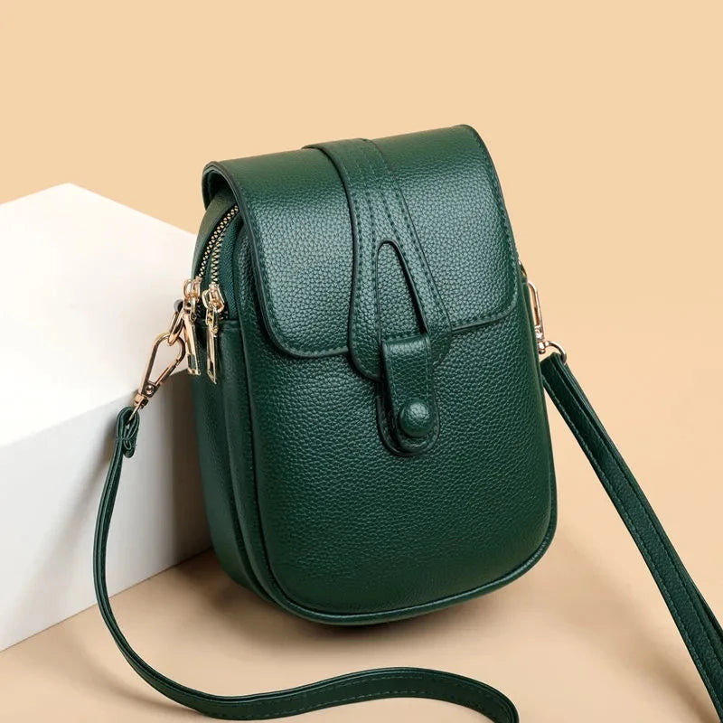 Simple Design PU Leather Crossbody Shoulder Bags for Women Spring Retro Branded Handbags and Purses Ladies Mobile Phone sac