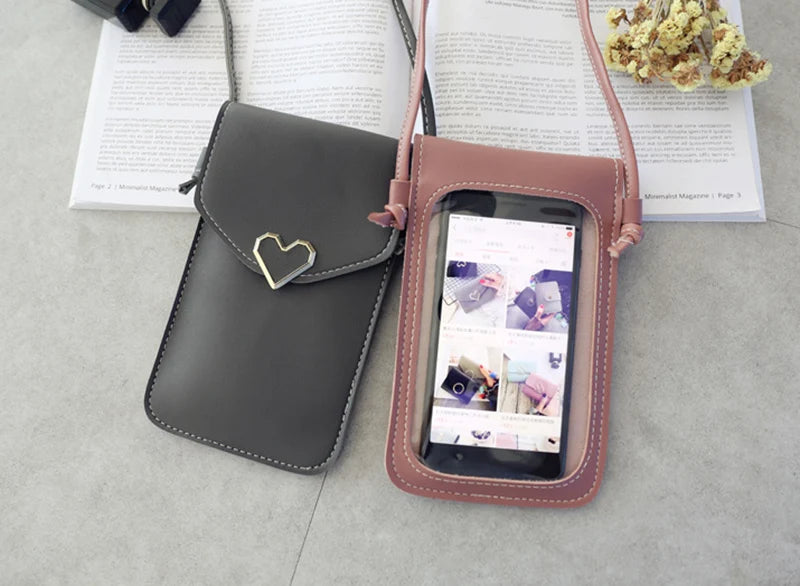 Soft Leather Crossbody Bags for Women Solid Color Shoulder Bag Cell Phone Purse Small Handbags Girls NEW