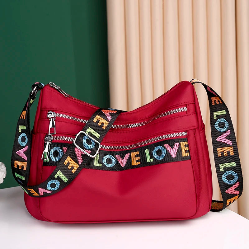 Women's Crossbody Bag Waterproof Nylon Oxford Shoulder Messenger Bags Casual Large Capacity Handbag Ladies Travel Shopping Tote