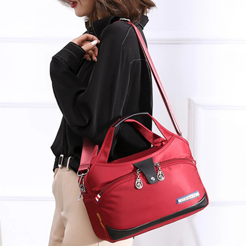Women Crossbody Bags Large-Capacity Oxford Cloth Sling Crossbody Bag Waterproof Anti-Theft Female Travel Shopper Mommy Hand Bag
