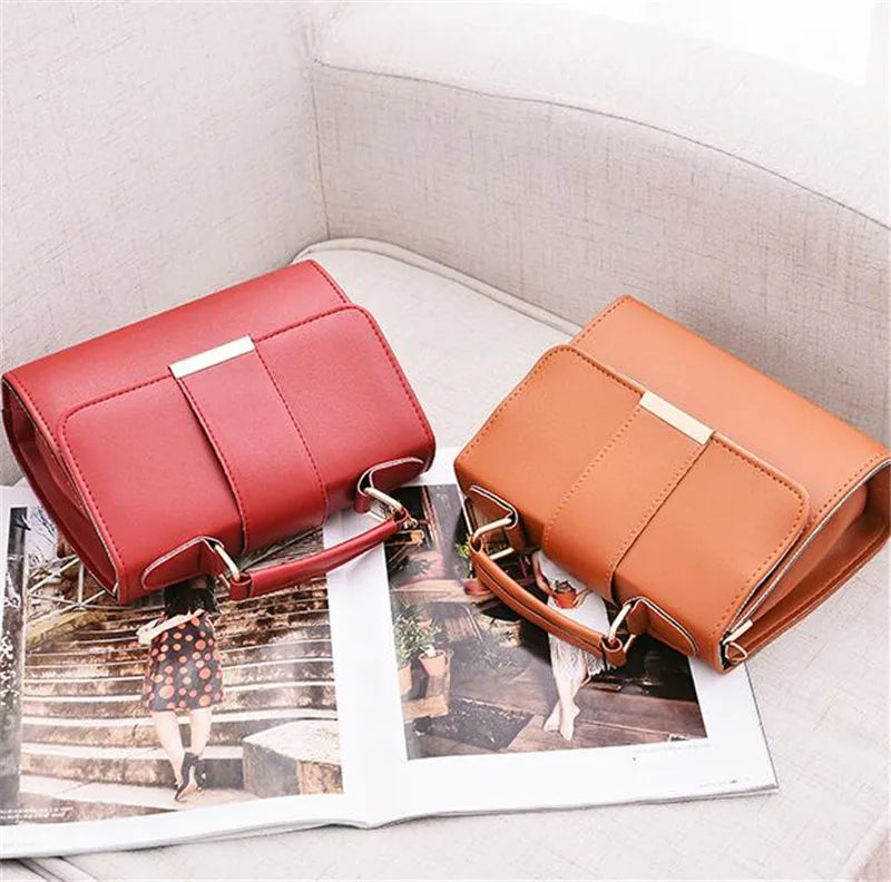Hot Sale Flap Sling Shoulder Bags for Women Solid Color Crossbody Messenger Bag Purse Female Leather Handbag Pocket
