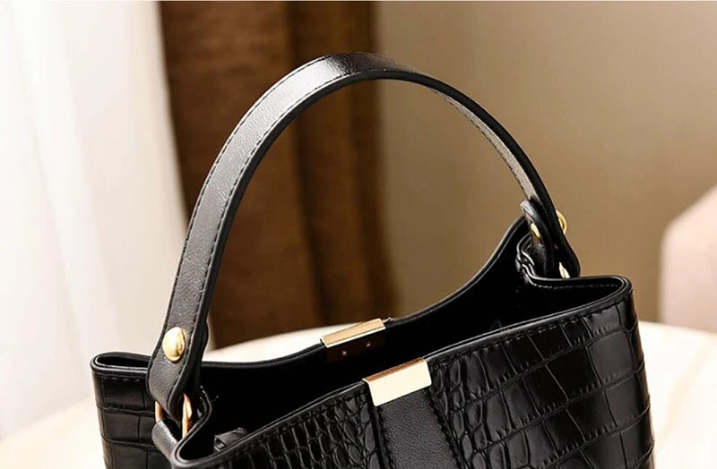 Crocodile Pattern Bucket Shoulder Bag For Women Fashion Brands Female Handbag Large Capacity Lady Crossbody Bag Handbag Purse