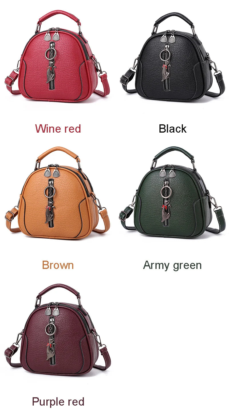 New Fashion Small Women Handbags PU Leather Shoulder Bag Female Cute Crossbody Purse Messenger Bag Pack