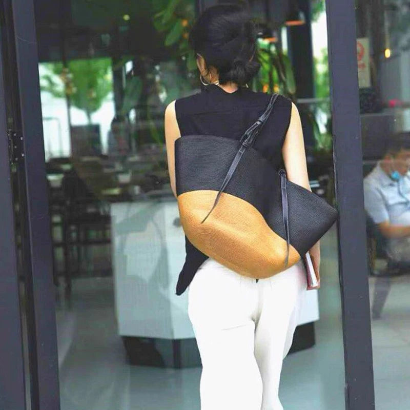 Lady Summer Beach Straw Basket Bags Casual Rattan Large Capacity Totes Women Brands Designer Handbags Wicker Woven Shoulder Bags