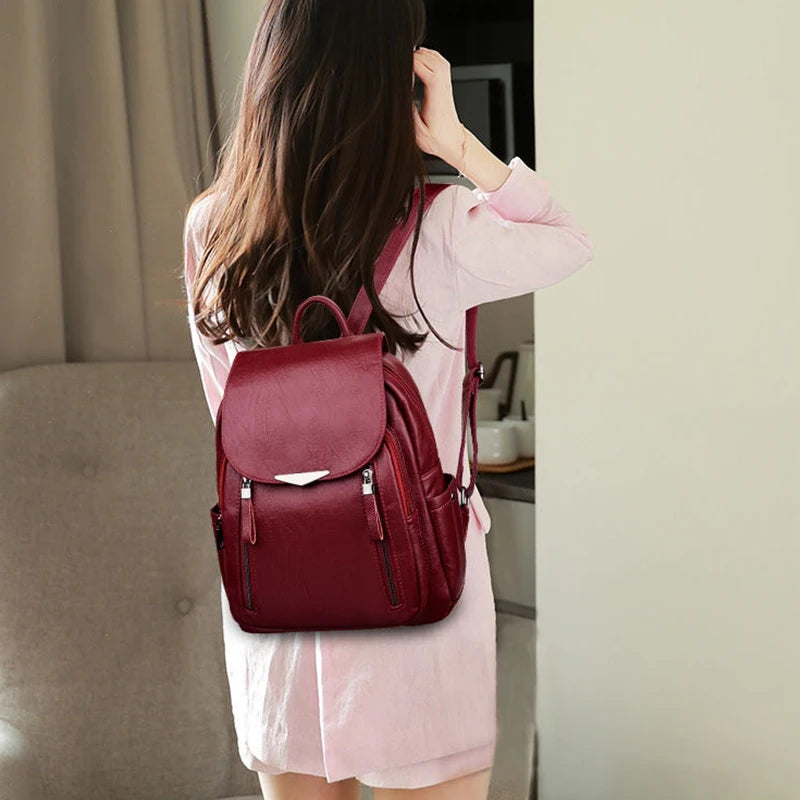 Women's Backpack  Travel Large Backpack PU Leather Handbag  Schoolbag For Girls Women's bag Female Shoulder Back mochila